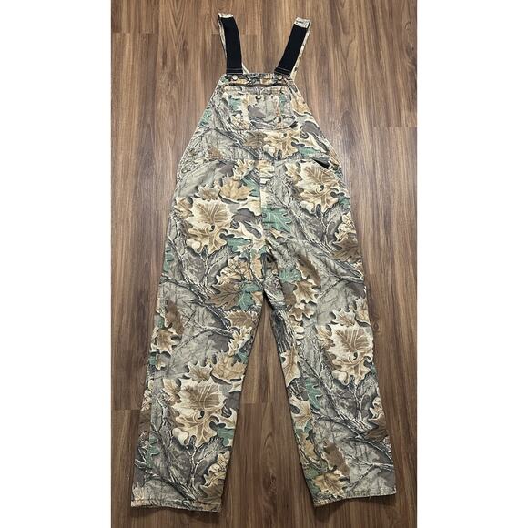 VTG Walls Mens Green Realtree Camo Carpenter Overalls Bibs Men's Sz 40x32 USA - Picture 1 of 14